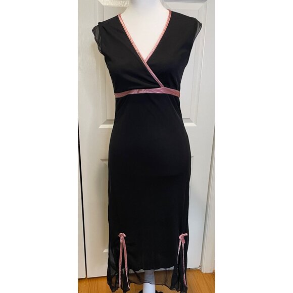 Vtg Y2K Ruby Rox Womens Mesh Babydoll Midi Dress Size S Whimsigoth HOCO Coquette - Picture 1 of 16